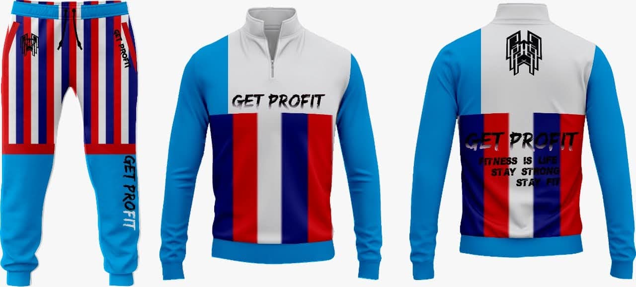Get Pro Fit Sweatshirts White and Blue with Trouser